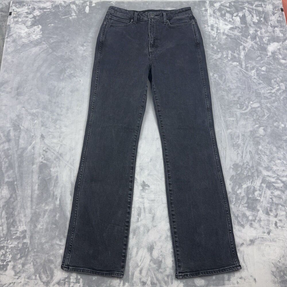 Denim Forum Jeans Womens Size 29 Black The '90s Naomi Super Hi Rise Stovepipe